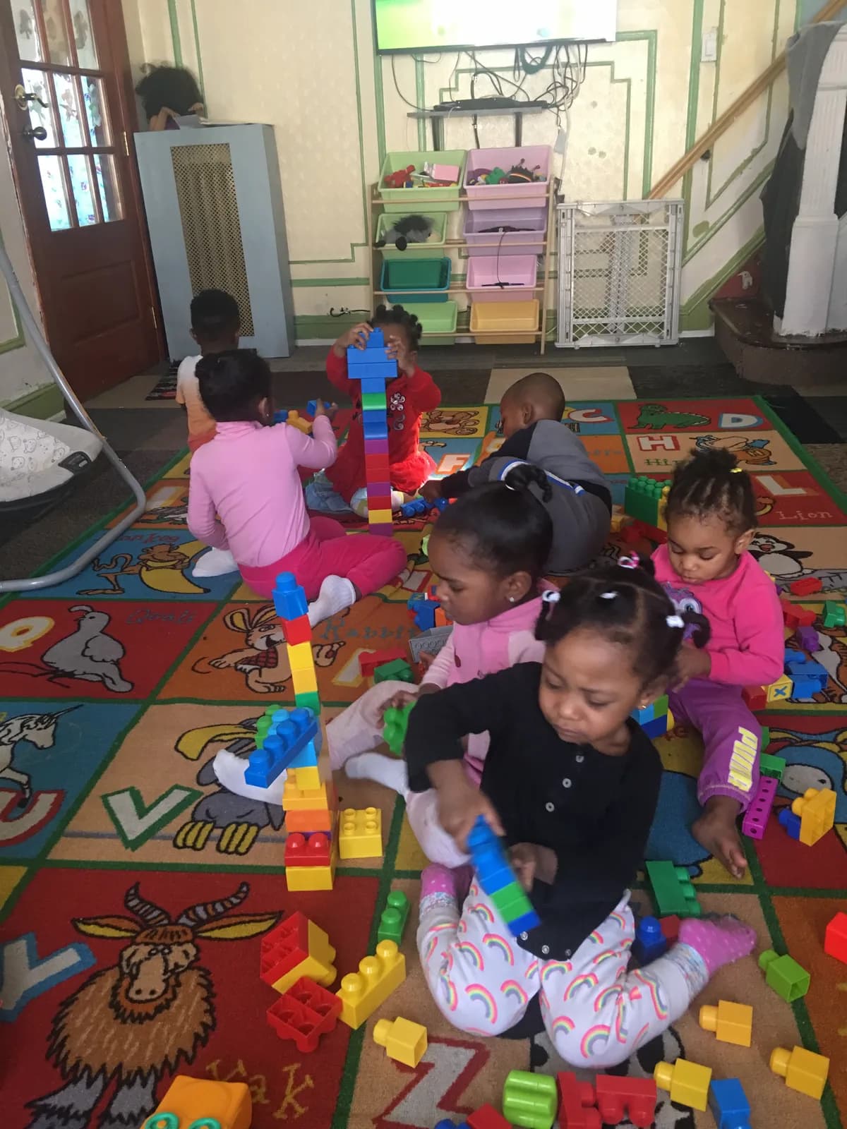 Children building with blocks