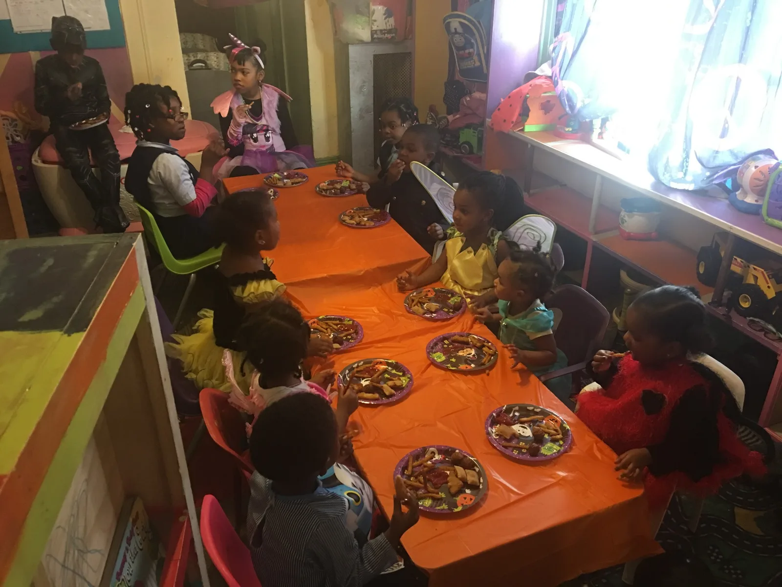 Children gathered for a seasonal celebration